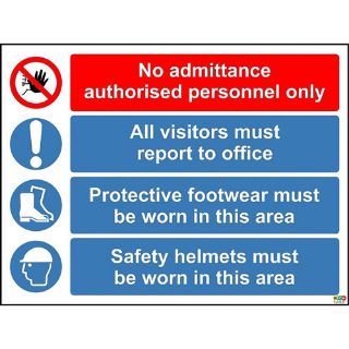 Picture of No Admittance Visitors Report To Office Safety Sign