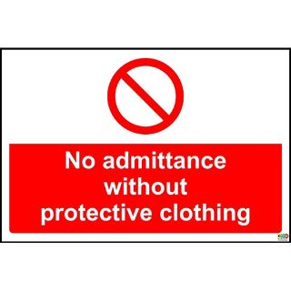 Picture of No Admittance Without Protective Clothing Sign 