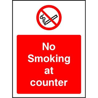 Picture of "No Smoking At Counter" Sign 