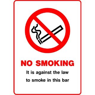 Picture of "No Smoking- It Is Against The Law To Smoke In This Bar" Sign 