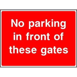 Picture of "No Parking In Front Of These Gates" Sign 