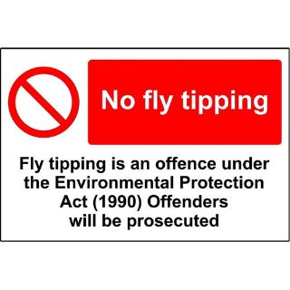Picture of No Fly Tipping - Enviromental Protection Act 1990 Safety Sign