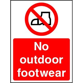Picture of "No Outdoor Footwear" Sign