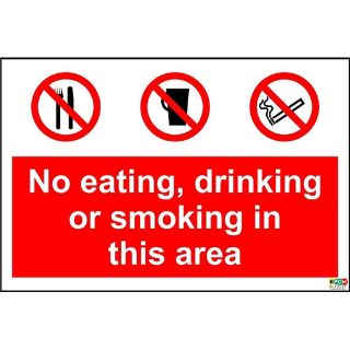 Picture of No Eating Drinking Or Smoking In This Area Sign