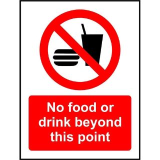 Picture of No Food Or Drink Beyond This Point Safety Sign