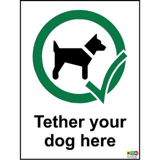 Picture of Tether Your Dog Here Sign