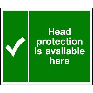 Picture of "Head Protection Is Available Here" Sign 