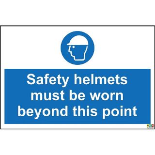 Picture of Safety Helmets Must Be Worn Beyond This Point Safety Sign