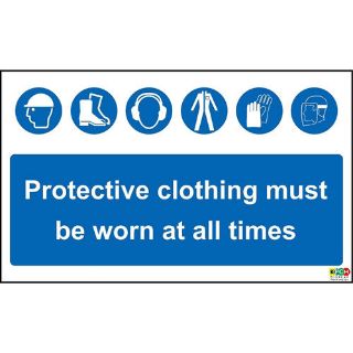 Picture of Protective Clothing Must Be Worn At All Times Sign