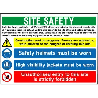 Picture of "Site Safety High Visibility Jackets Must Be Worn" Sign