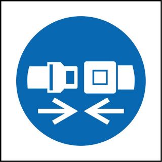 Picture of "Safety Belts Picture Symbol" Sign 