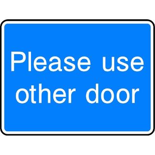 Picture of "Please Use Other Door" Sign 