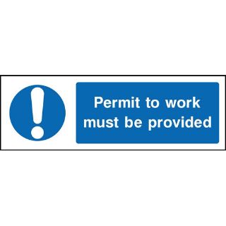 Picture of " Permit To Work Must Be Provided" Sign 