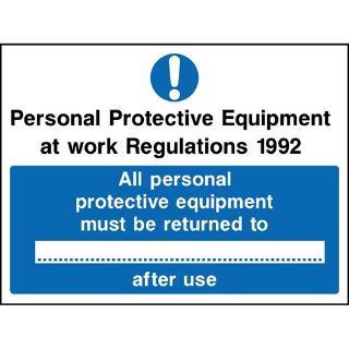 Picture of "All Personal Protective Equipment Must Be Returned To 