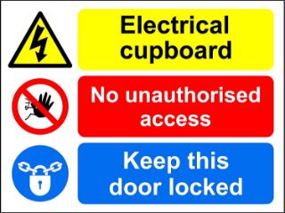 Picture of Electrical cupboard, no unauthorised access Keep this door locked