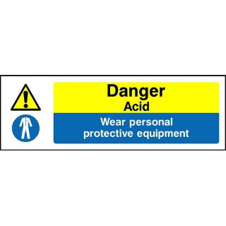 Picture of "Danger Acid/Wear Personal Protective Equipment" Sign 