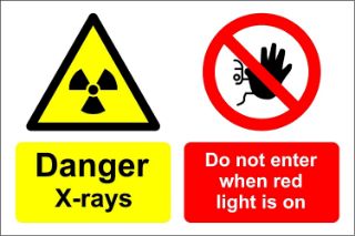 Picture of Danger X-rays Do not enter when red light is on 