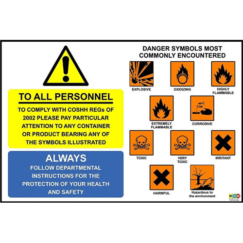 KPCM | Warning Signs - Coshh Symbols | Made in the UK