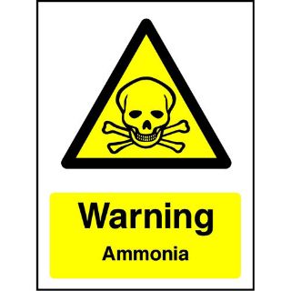 Picture of "Warning Ammonia" Sign 