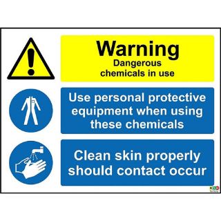 Picture of Warning. Dangerous Chemicals In Use.