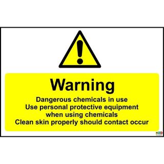 Picture of Warning Dangerous Chemicals Use Protective Equipment Safety Sign