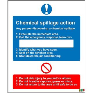 Picture of Chemical Spillage Action Sign