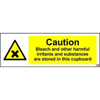 Picture of Warning Caution Bleach And Other Harmful Irritants And Substances Are Stored In This Cupboard Safety Sign