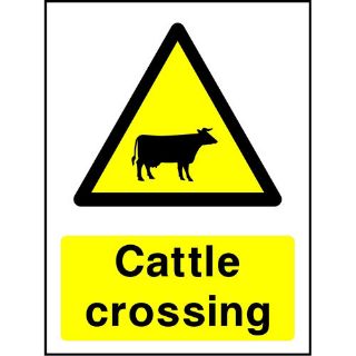 Warning Cattle Crossing Sign, KPCM Health and Safety Signs
