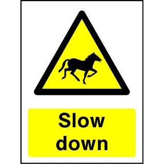 Picture of "Warning Horse Slow Down" Sign