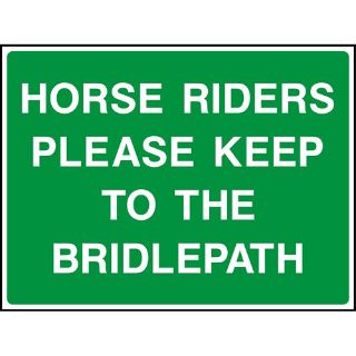 Picture of "Warning Horse Riders Please Keep To The Bridlepath" Sign