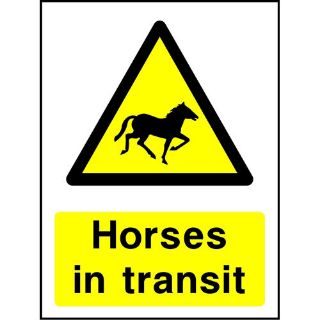 Picture of "Warning Horses In Transit" Sign