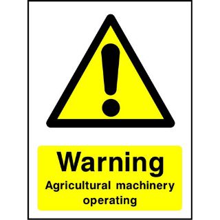 Picture of "Warning Agriculture Machinery Operating" Sign