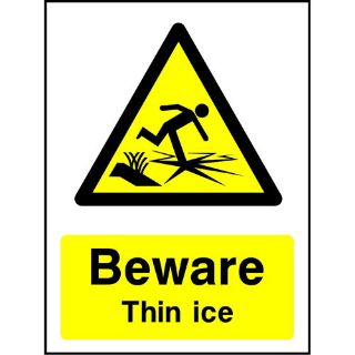 Picture of "Beware Thin Ice" Sign