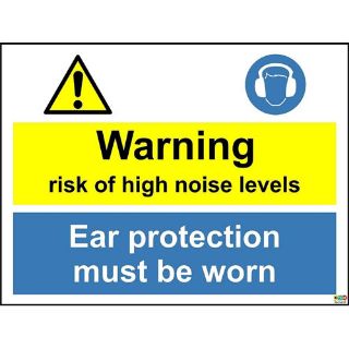 Picture of Warning Risk Of High Noise Levels. Ear Protection Must Be Worn Sign