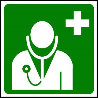 Picture of "First Aid Sign- Doctor Picture Symbol" Sign