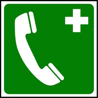Picture of "First Aid Sign- Telephone Symbol" Sign 