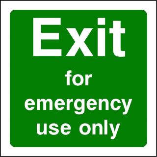 Picture of "Exit For Emergency Use Only" Sign 