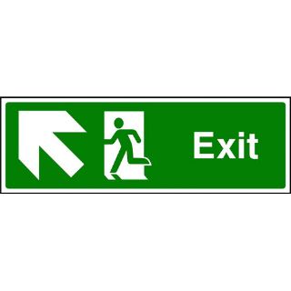 Picture of " Exit Sign- Running Man Up/Left Directional Arrow"  Sign 