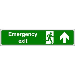 Picture of "Emergency Exit-Running Man Right /Up Arrow" Sign 