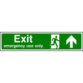Picture of "Exit Emergency Use Only- Man Running Right-Up Arrow" Sign 