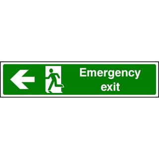 Picture of "Emergency Exit- Man Running Left Arrow" Sign 