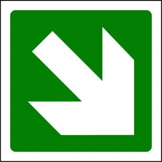 Picture of "Safety Directional Down/Right Directional Arrow" Sign 