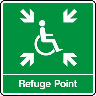Picture of "Refuge Point With Wheelchair Symbol" Sign 