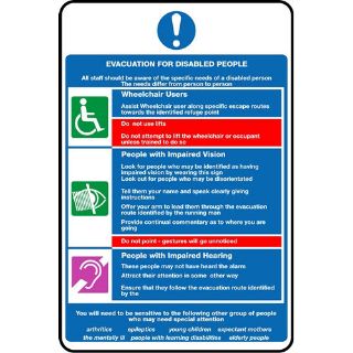Picture of "Evacuation For Diabled People" Sign 
