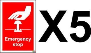 Picture of Emergency Stop  (PACK OF 5 STICKERS)