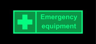 Picture of Emergency equipment  - 1.2mm Photoluminescent glow in the dark rigid plastic with self adhesive backing 450mm x 150mm