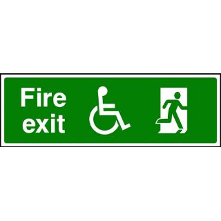 Picture of "Fire Exit- Wheelchair Accessible-Running Man/Right" Sign