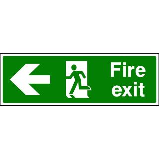 Picture of "Fire Exit Sign- Running Man/ Arrow Left" Sign 
