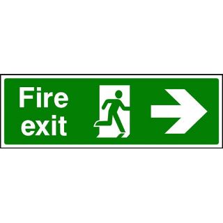Picture of "Fire Exit Sign- Running Man/Arrow Right" Sign 