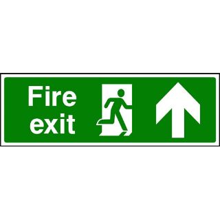 Picture of "Fire Exit Sign- Running Man Right/Arrow Up" Sign 